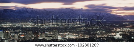 Salt Lake City, Utah skyline at night
