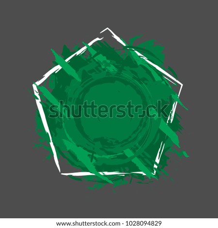 Paint splash. Vector abstract background with ink brush strokes and geometrical shapes. Grunge background. Vector colorful paint splashes. Grunge frame with space for text.