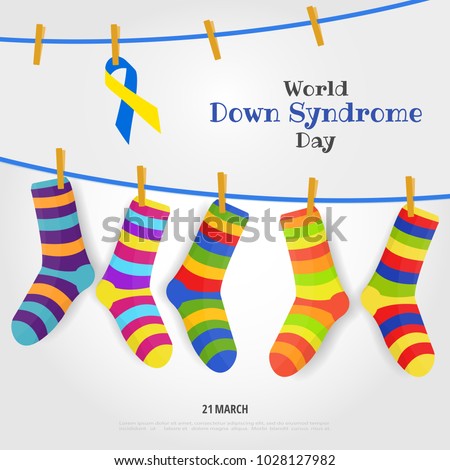 Vector Illustration on the theme World Down Syndrome Day Royalty-Free Stock Photo #1028127982