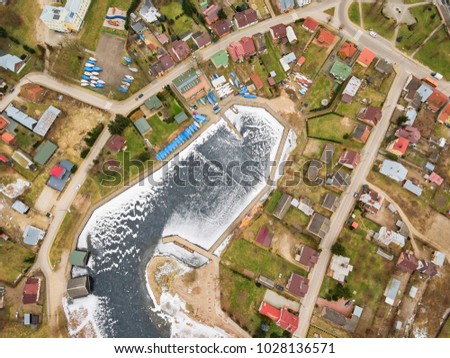 Aerial view of Rajgrod, Poland