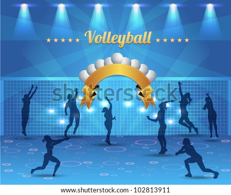 Abstract Background Volleyball Vector Design
