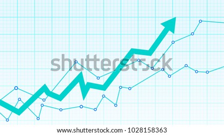 Abstract financial chart with arrow Royalty-Free Stock Photo #1028158363