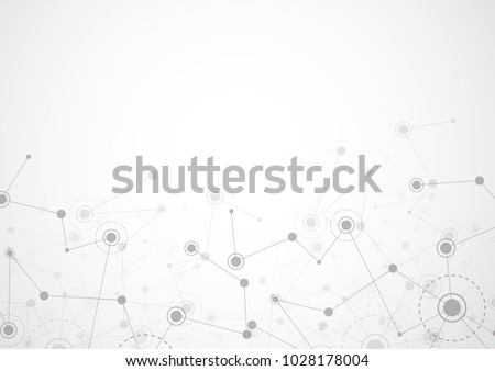 Abstract connecting dots and lines. Connection science background. Vector illustration Royalty-Free Stock Photo #1028178004