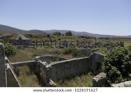 Ruins of an old castle in Greece