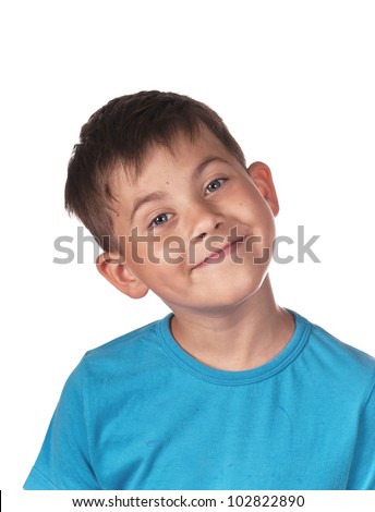 Happy smiling boy  isolated on white background