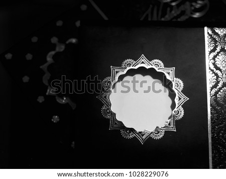 Beautiful black & white invitation cards isolated object stock photograph