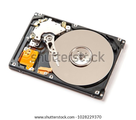Hard drive (HDD) isolated on white background Royalty-Free Stock Photo #1028229370