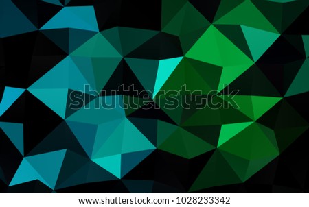 Light Blue, Green vector triangle mosaic pattern. Colorful illustration in abstract style with gradient. The textured pattern can be used for background.