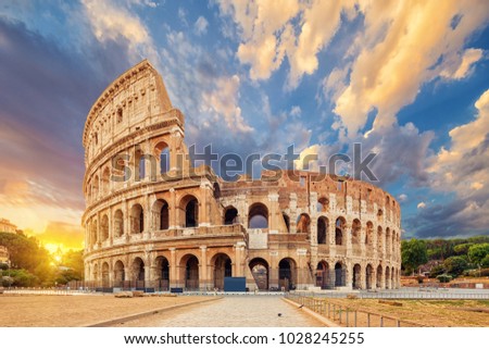 The Coliseum or Flavian Amphitheatre (Amphitheatrum Flavium or Colosseo), Rome, Italy.   Royalty-Free Stock Photo #1028245255