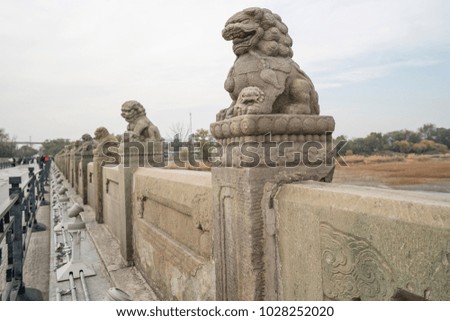 Lugou bridge stone lions
