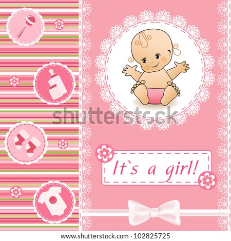 Baby Shower card. Vector.