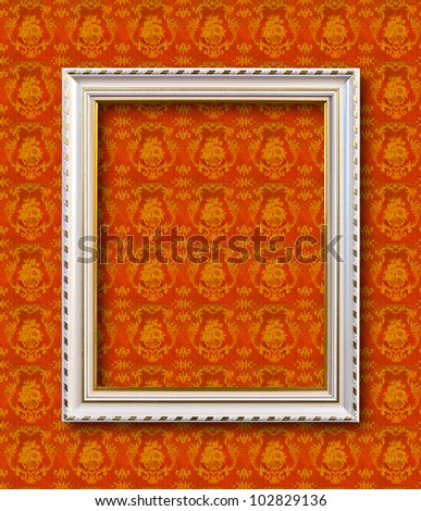 frame on yellow wallpaper with clipping path