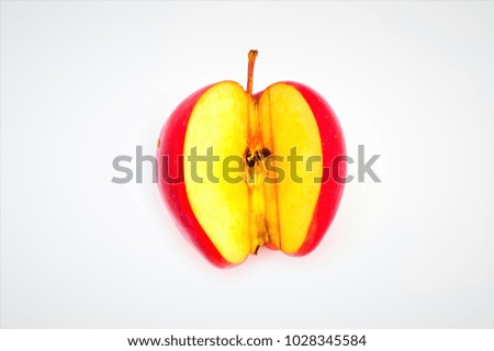 Apples. Cut red apple fruits isolated on white background
