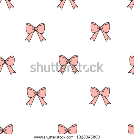 Seamless pattern with bows. Vector illustration.