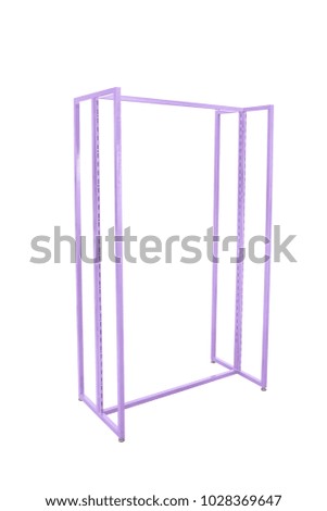 Purple clothing rack  isolated on white background