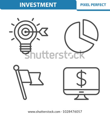 Investment Icons. Professional, pixel perfect icons optimized for both large and small resolutions. EPS 8 format. 5x size for preview.
