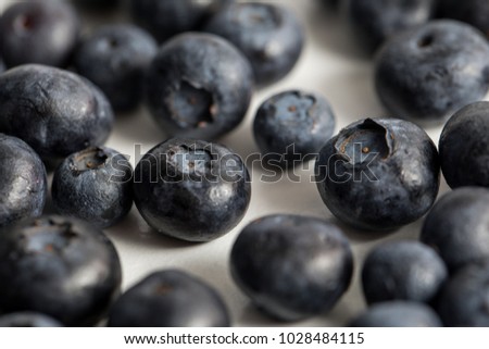 Blueberries shot close up on a white background