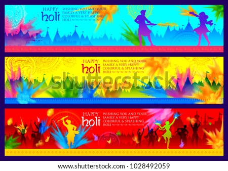 illustration of Happy Holi Background  for Festival of Colors celebration greetings