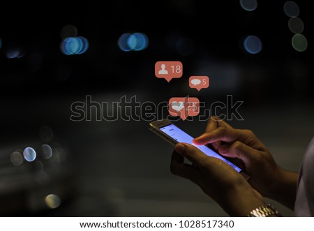 Girl using mobile smart phone Royalty-Free Stock Photo #1028517340