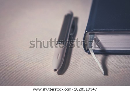 Business, ideas, money thoughts notebook pen glasses cases