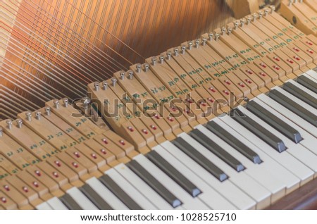 Old piano Broken parts musical instrument