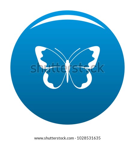 Small butterfly icon vector blue circle isolated on white background 