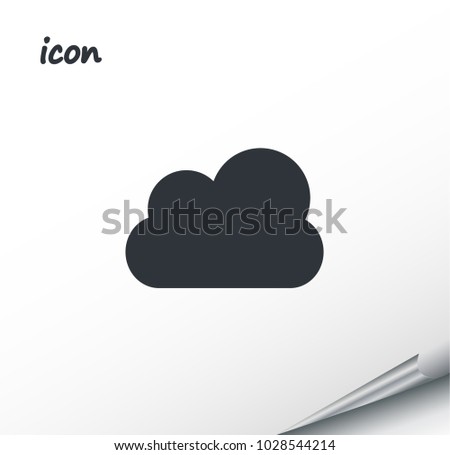 vector icon cloud weather on a wrapped silver sheet