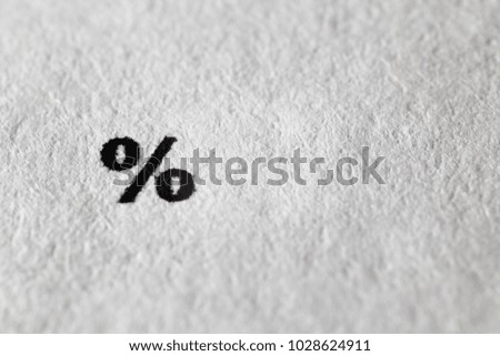 Percent sign in macro mode printed on office paper