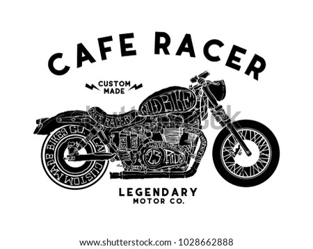 cafe racer t shirt design vector file
