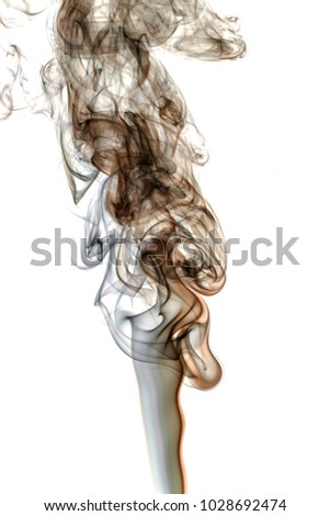 Abstract black smoke on white background.