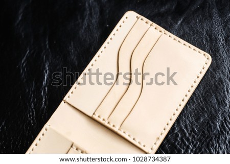 Handmade leather wallet vegetable tanned leather top view