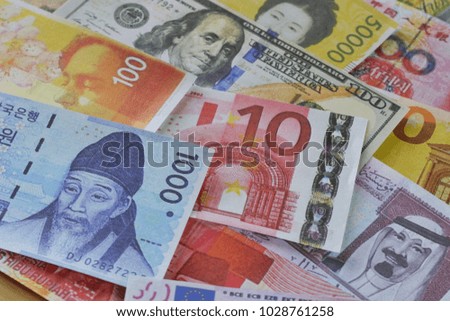 International Banknotes background in Currency Exchange Concept