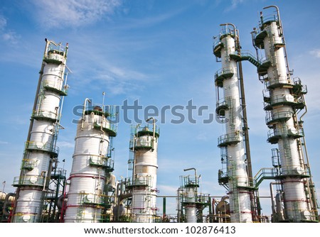 refinery plant in blue sky