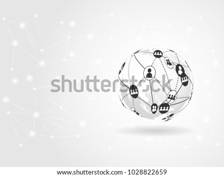 Concept of global business. People communicate global network connection. World map point and line composition. white background,Vector
