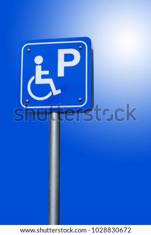 Sign up the disabled isolated on the white background cipping path