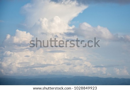 Beautiful picture of White cloud on the sky with mountain