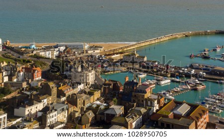 Aerial view of Ramsgate looking towards the marina