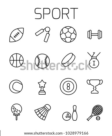 Sport related vector icon set. Well-crafted sign in thin line style with editable stroke. Vector symbols isolated on a white background. Simple pictograms.