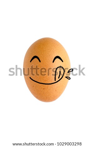 smiley egg, isolated on white 