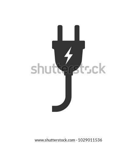 Electric plug icon. Vector illustration. Eps 10. Royalty-Free Stock Photo #1029011536