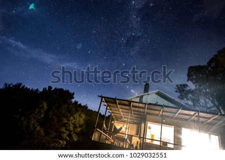 Milky Way Starry Night Sky Over House