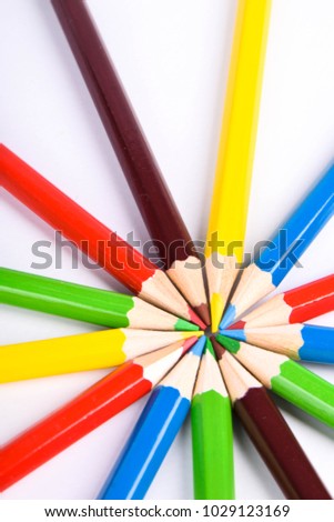 
Colorful pencils pattern isolated on white background. Top view
colorful of color pencils.Colored pencils, isolated on the white background.
Color pencil with copy space isolated on white background,