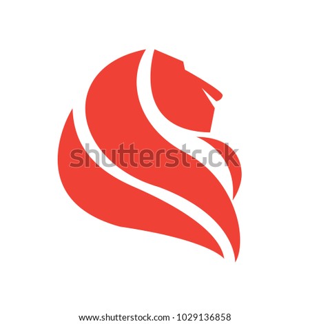 Colorful Modern Lion Head Logo Symbol Design. Graphic vector illustration. Abstract symbol design template design