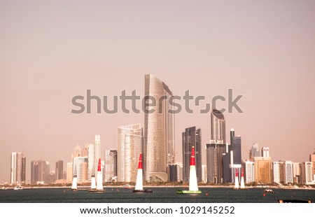 Abu Dhabi skyline in sport activity