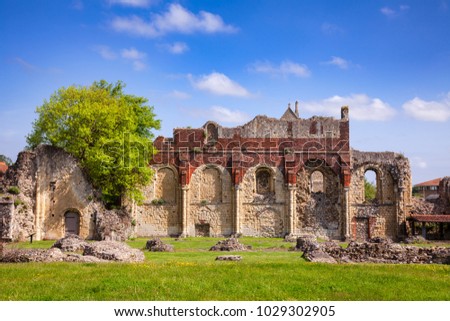 Ruined St Augustine's Abbey, the oldest Benedictine monastery in Canterbury, Kent Southern England, UK. UNESCO World Heritage Site Royalty-Free Stock Photo #1029302905