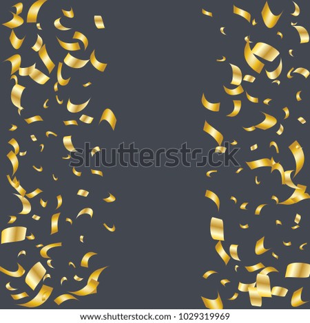 Golden Confetti. Vector Festive Illustration. Holiday Decorative Tinsel Element for Design