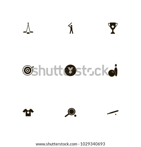 icon set Sport with ball, star, dart and ping pong