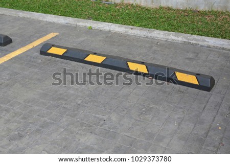 Bumps barrier for reduce car speed when parking.