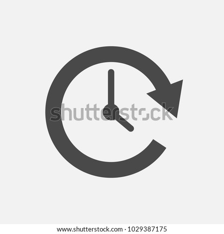 clockwise rotation icon arrow and time Royalty-Free Stock Photo #1029387175