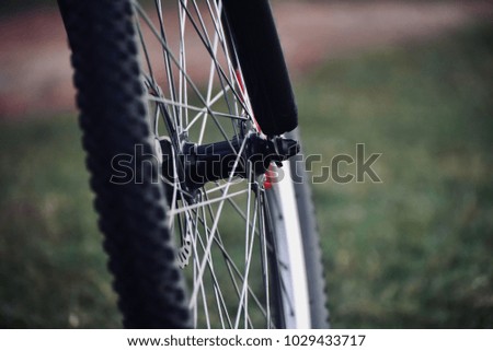 Bicycle tyre isolated object with natural background stock photo